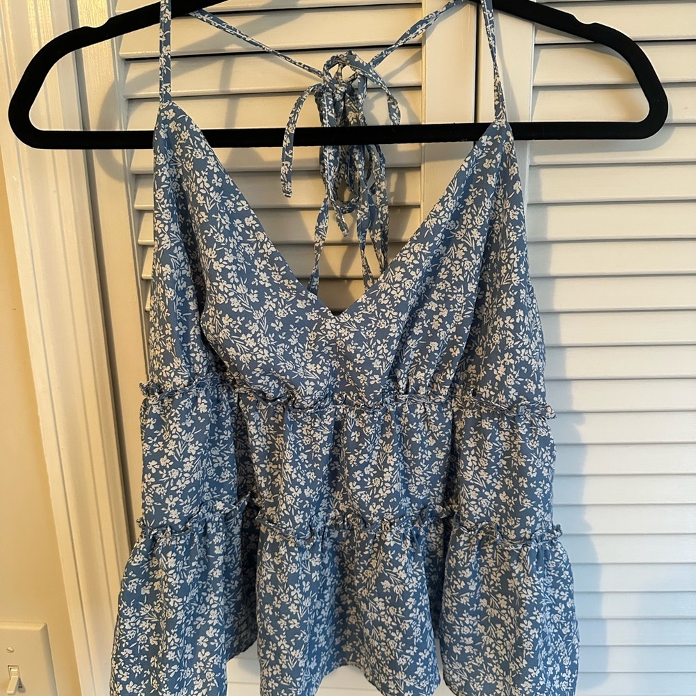 Floral Blue Women's Top